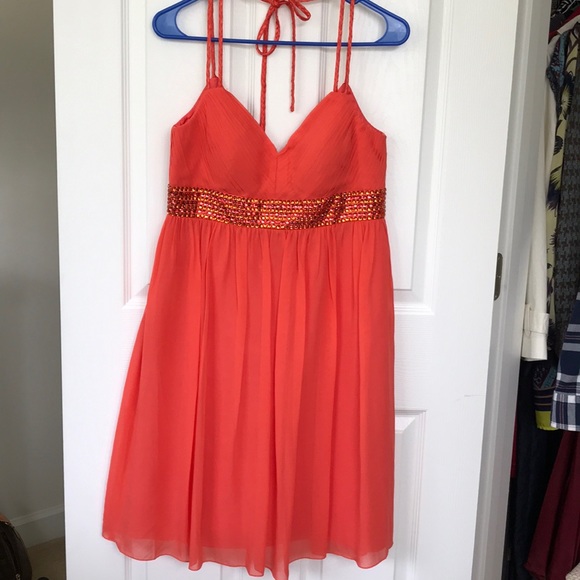 Silk Chiffon pintuck bejeweled cocktail dress SZ 6 - Picture 4 of 8